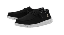 Load image into Gallery viewer, Black casual shoes with white speckles on a white background