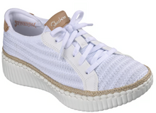 Load image into Gallery viewer, White sneaker with brown accents on a white background