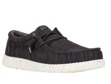 Load image into Gallery viewer, Black textured sneaker with white sole on a white background