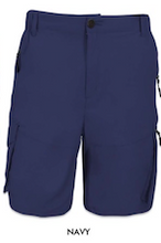 Load image into Gallery viewer, Navy blue shorts on a white background
