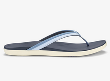Load image into Gallery viewer, light blue strap flip flop with a white back ground
