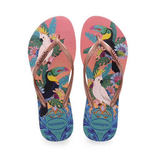 WOMEN'S SLIM TROPICAL FLIP FLOPS - Flip Flop Zone